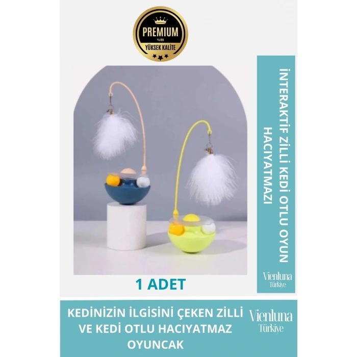 Premium İnteraktif Zilli Kedi Otlu Hacıyatmaz Oyuncak Kediler İçin Eğlence Seti