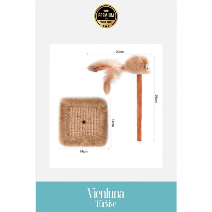 Premium Sesli Oyuncaklı Kedi Tırmalama Tahtası Eğlenceli Tırnak Törpüleme Oyuncağı