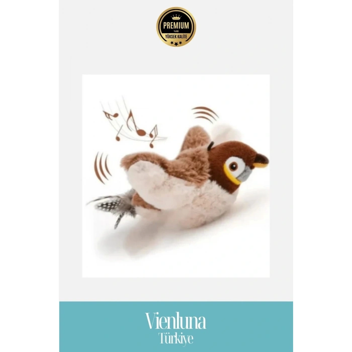 Premium Şarjlı Peluş Uçan Kuş Oyuncak Gerçekçi Kanat Çırpan Sesli Kedi Eğlence Aracı