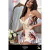 Premium Ürün Özel Kadın Lüks Mikro Üstüne Çiçek Baskılı Dantelli Babydoll Fantezi Gecelik Takım