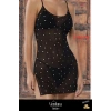 Premium Ürün Özel Kadın Lüks Erotik Seksi Çekici Transparan Tül Üstüne Taş İşlemeli Fantezi Gecelik