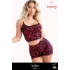 Premium Seri Lüks Zarif Modern Fantezi Erotik Seksi Rahat Kadın Şık Leopar Desenli Şortlu Takım