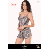 Premium Seri Yeni Sezon Kadın Lüks Zarif Fantezi Seksi Rahat Leopar Saten Babydoll Şort Takımı