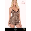 Yeni Sezon Premium Lüks Kadın Fantezi Çok Şık Modern Zarif Leopar Saten Babydoll Şort Takımı