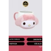 Deluxe Tasarım Dekoratif Estetik Armağan Sevgili Dost Arkadaş Porselen My Melody Kupa Bardak 9*13 Cm