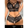 Premium Seri Kadın Fantezi Erotik Seksi Lüks Zarif Özel Bölgesi Açık Dantelli Sütyen Külot Takım