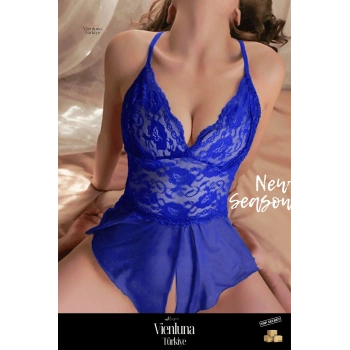 Premium Seri Kadın Fantezi Zarif Erotik Transparan Çekici Özel Bölgesi Açık Babydoll Seksi Gecelik