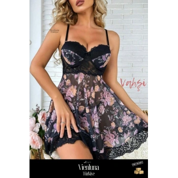 Özel Üretim Şık Kadın İç Giyim Zarif Kesim Erotik Fantezi Çekici Stil Esnek Lüks Mini Gecelik