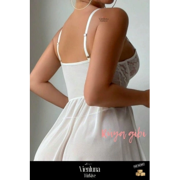 Yeni Sezon Seksi İç Giyim Özel Tasarım Esnek Beden İddialı Kombin Klasik Örgü Detaylı Gecelik