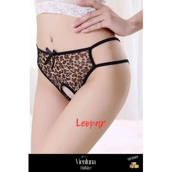 Esnek Leopar Fiyonklu Külot