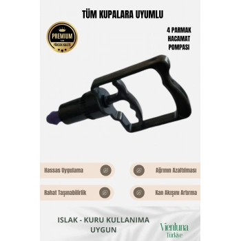 Özel Seri Her Kupaya Uygun 4 Parmak Islak Kuru Kullanıma Uyumlu Dayanıklı Hacamat Pompası