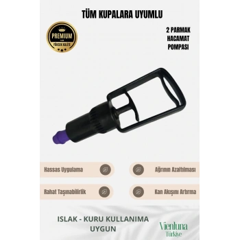 Özel Seri Her Kupaya Uygun 2 Parmak Islak Kuru Kullanıma Uyumlu Dayanıklı Hacamat Pompası