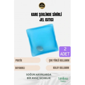 Çok Amaçlı Soğuk Havalarda Kare Şeklinde Sihirli Jel El Sıcak Tutan Isıtıcı Torba Cep Sobası 2 Adet