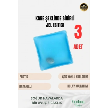 Çok Amaçlı Soğuk Havalarda Kare Şeklinde Sihirli Jel El Sıcak Tutan Isıtıcı Torba Cep Sobası 3 Adet