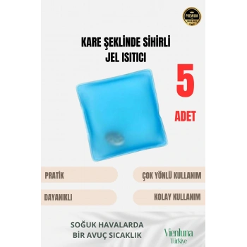 Çok Amaçlı Soğuk Havalarda Kare Şeklinde Sihirli Jel El Sıcak Tutan Isıtıcı Torba Cep Sobası 5 Adet