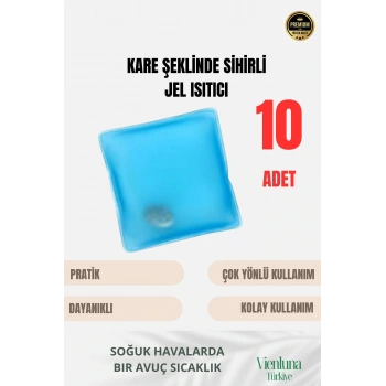 Çok Amaçlı Soğuk Havalarda Kare Şeklinde Sihirli Jel El Sıcak Tutan Isıtıcı Torba Cep Sobası 10 Adet