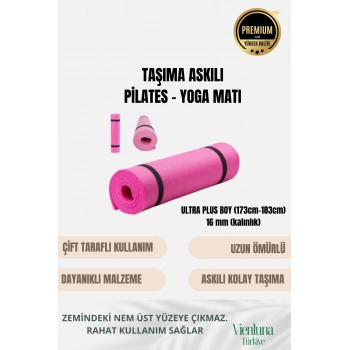 Premium İki Yüzeyli Kayma Önleyici Silinebilir Hijyenik Yoga Minderi Pilates Meditasyon Matı 16 mm