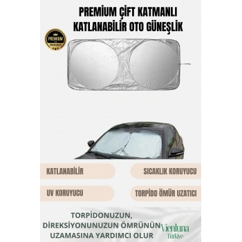 Özel Tasarım UV Koruma Çok Katmanlı Çantalı Katlanabilir Kompakt Portatif Ön Cam Araba Güneşliği