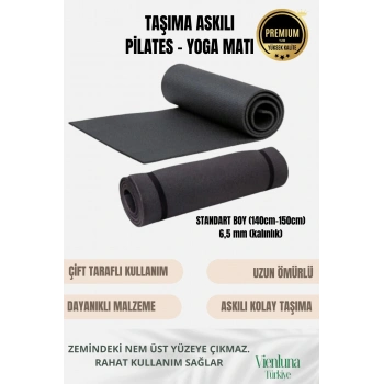 Lüks İki Yüzeyli Kayma Önleyici Silinebilir Hijyenik Yoga Minderi Pilates Meditasyon Matı 6,5 mm