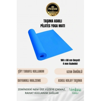 Lüks İki Yüzeyli Kayma Önleyici Silinebilir Hijyenik Yoga Minderi Pilates Meditasyon Matı 4 mm