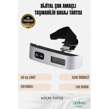 Profesyonel Hassas Seyahat Bavul Ağırlık Tartı Dijital Lcd Ekran Taşınabilir Bagaj Tartısı Max 50 Kg