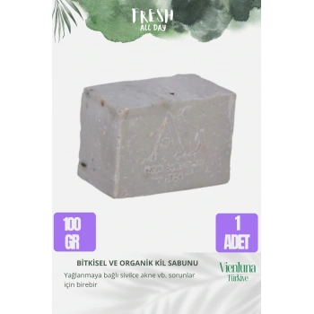 Özel Üretim El Yapımı %100 Doğal Ferah Kokulu El Yüz Saç Vücut Cilt Dostu Orijinal Kil Sabunu 1 Adet
