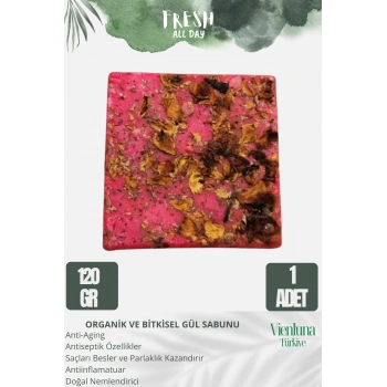 Özel Üretim El Yapımı %100 Vücut Saç Lüks Doğal Ferah Kokulu Cilt Dostu Orijinal Bitkisel Gül Sabunu