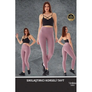 Deluxe Tasarım Vücut Şekillendiren Toparlayıcı Kaymaz Esnek Şık Spor Model Rahat Kullanım Tayt
