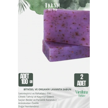Özel Üretim El Yapımı %100 Doğal Ferah Kokulu Saç Vücut Cilt Dostu Orijinal Lavanta Sabunu 2 Adet