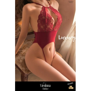 Premium Seri Zarif Erotik Çekici Seksi Özel İddialı Zarif Dantel Detaylı Kırmızı Fantezi Babydoll