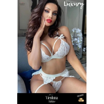 Premium Seri Özel Fantezi Modern Şık Erotik Çekici Seksi Özel İddialı Zarif Dantelli Jartiyer Takımı