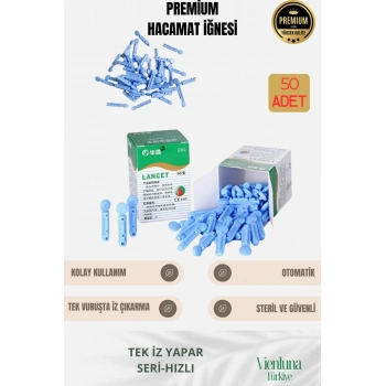 Özel Üretim Tüm Kalemlerle Uyumlu Profesyonel Şeker ve Hacamat Parmak Delme İğneleri - 50li Kutu
