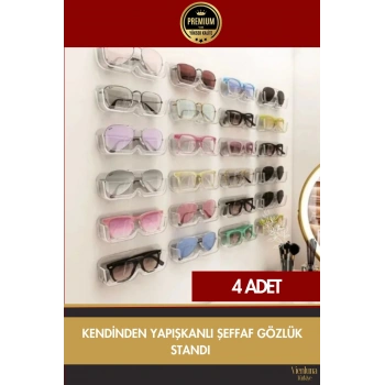 Özel Üretim Dolap Banyo Masa Kendinden Yapışkanlı Şeffaf Gözlük Düzenleyici Koruyucu - 4 Adet