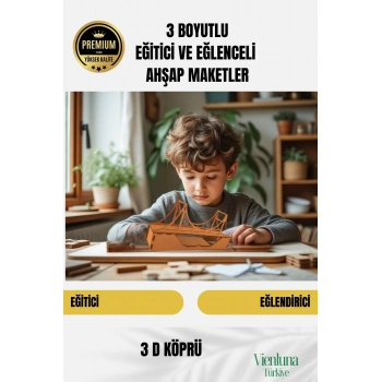 Yeni Sezon Eğitici Öğretici 3 Boyut Ahşap Puzzle Zeka Geliştirici Boyanabilir Oyun Maket Köprü
