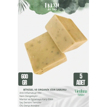 Özel Üretim El Yapımı %100 Doğal Ferah Kokulu El Yüz Saç Vücut Cilt Dostu Sidr Sabunu 5 Adet