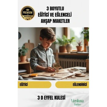 Yeni Sezon Eğitici Öğretici 3 Boyut Ahşap  Zeka Geliştirici Boyanabilir Oyun Maket Eyfel Kulesi
