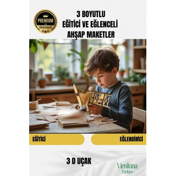 Yeni Sezon Eğitici Öğretici 3 Boyut Ahşap Puzzle Zeka Geliştirici Boyanabilir Oyun Maket Uçak