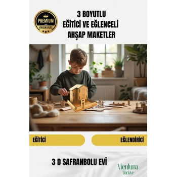 Yeni Sezon Eğitici Öğretici 3 Boyut Ahşap Zeka Geliştirici Boyanabilir Oyun Maket Safranbolu Evi