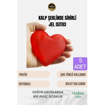 Çok Amaçlı Soğuk Havalarda Kalp Şeklinde Sihirli Jel El Sıcak Tutan Isıtıcı Torba Cep Sobası 5 Adet