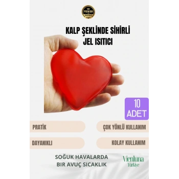 Çok Amaçlı Soğuk Havalarda Kalp Şeklinde Sihirli Jel El Sıcak Tutan Isıtıcı Torba Cep Sobası 10 Adet