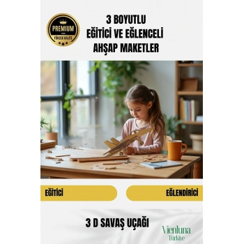 Yeni Sezon Eğitici Öğretici 3 Boyut Ahşap Puzzle Zeka Geliştirici Boyanabilir Oyun Maket Savaş Uçağı