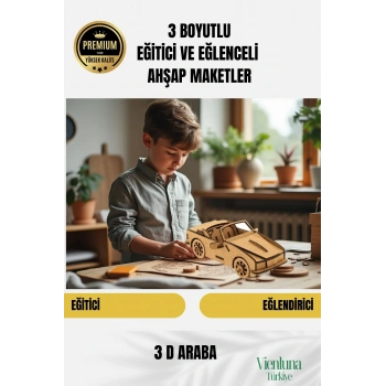 Yeni Sezon Eğitici Öğretici 3 Boyut Ahşap Puzzle Zeka Geliştirici Boyanabilir Oyun Maket Araba