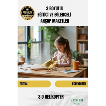 Yeni Sezon Eğitici Öğretici 3 Boyut Ahşap Puzzle Zeka Geliştirici Boyanabilir Oyun Maket Helikopter