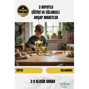 Yeni Sezon Eğitici Öğretici 3 Boyut Ahşap Zeka Geliştirici Boyanabilir Oyun Maket Klasik Araba
