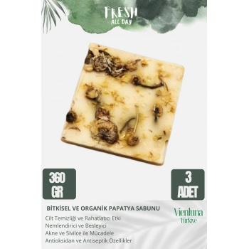 Özel Üretim El Yapımı %100 Doğal Ferah Kokulu El Yüz Saç Vücut Cilt Dostu Papatya Sabunu 3 Adet