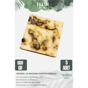 Özel Üretim El Yapımı %100 Doğal Ferah Kokulu El Yüz Saç Vücut Cilt Dostu Papatya Sabunu 5 Adet