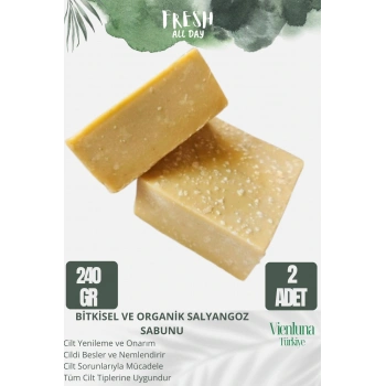 Özel Üretim El Yapımı %100 Doğal Ferah Kokulu El Yüz Saç Vücut Cilt Dostu Salyangoz Sabunu 2 Adet