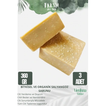 Özel Üretim El Yapımı %100 Doğal Ferah Kokulu El Yüz Saç Vücut Cilt Dostu Salyangoz Sabunu 3 Adet