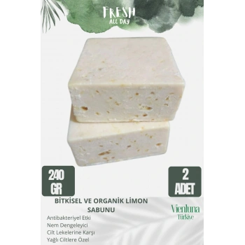 Özel Üretim El Yapımı %100 El YÜz Vücut Saç Lüks Doğal Ferah Kokulu Cilt Dostu Limon Sabunu 2 Adet