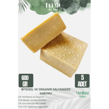 Özel Üretim El Yapımı %100 Doğal Ferah Kokulu El Yüz Saç Vücut Cilt Dostu Salyangoz Sabunu 5 Adet